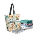 thumbnail image 2 of FORMRS Womens Canvas Tote Bag with Zipper Inner Pocket Shoulder Handbag, Whimsical Leaves, 2 of 7