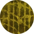 thumbnail image 1 of Ahgly Company Indoor Round Abstract Yellow Modern Area Rugs, 3' Round, 1 of 4