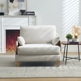 thumbnail image 2 of 3-In-1 Convertible Sleeper, Foldable Sofa Bed Recliner, Mid-Century Modern Decor, Suitable for Small Spaces, with Three Pillows, Can Be Placed in The Bedroom Study Room (Beige), 2 of 9