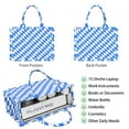 thumbnail image 2 of Large Capacity Tote Bag,Blue White Checkerboard Checkered Pattern Handbag Fashion Luxury Tote Bag,15.7"x13"x 5.1" Inches,Laptop Compatible, 2 of 6