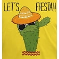 thumbnail image 2 of Old Glory Mens Cinco De Mayo Dabbing Cactus Lets Fiesta Party Short Sleeve Graphic T Shirt, 2 of 6