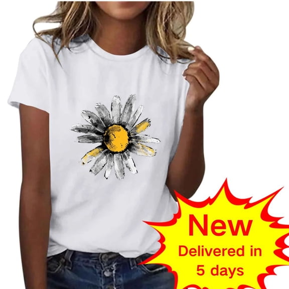 Fashion Saving LiMoi Womens Clothing Under 10 Dollars Women's Short Sleeve Tops Tops Casual Trendy Womens T Shirts Graphic Plus Size Tops My Order