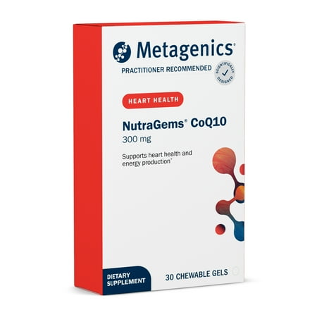 Metagenics NutraGems CoQ10 300 mg - Antioxidant Supplement - for Energy Production Support* - Coenzyme Q10 - Lycopene for Color - Non-GMO & Gluten-Free - 30 Chewable Gels