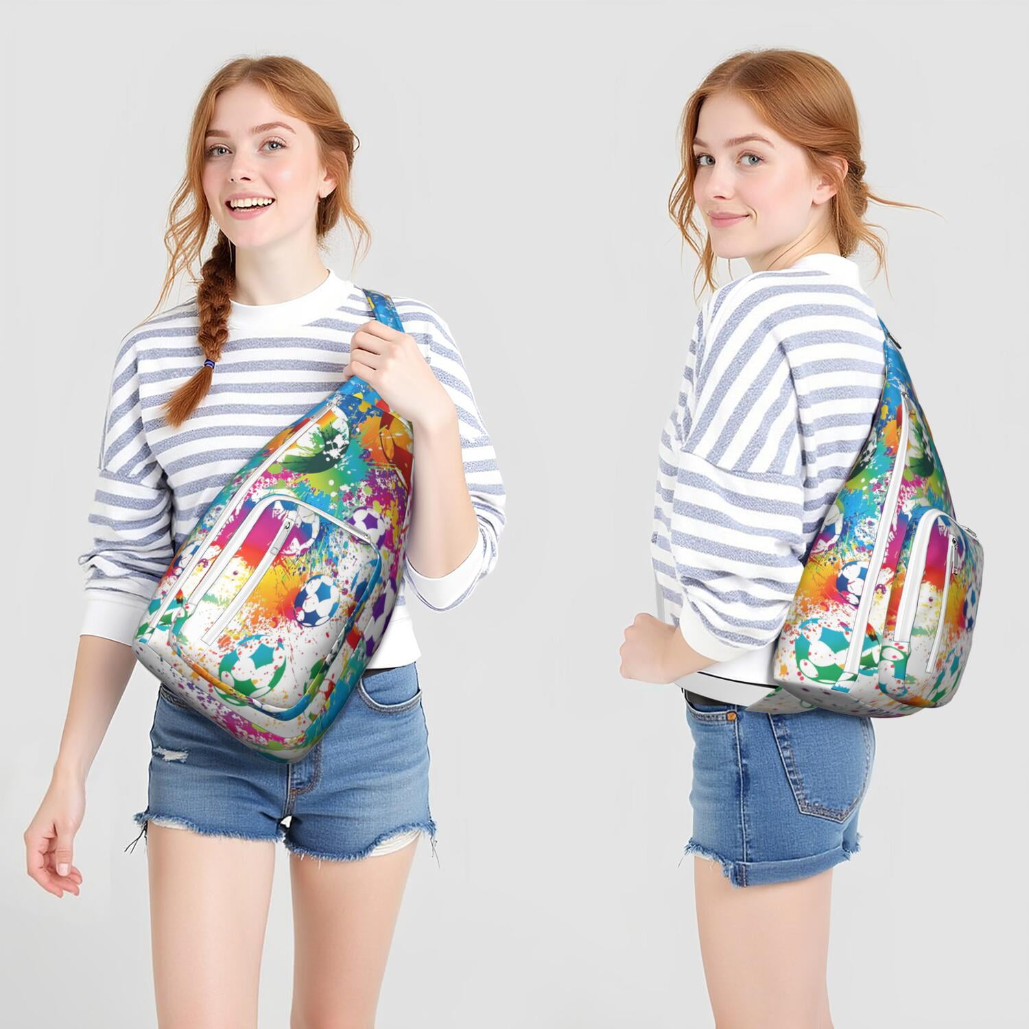 Training Essential Sling Backpack - Sports Print Shoulder Bag for Baseball, Football & Athletic Gear