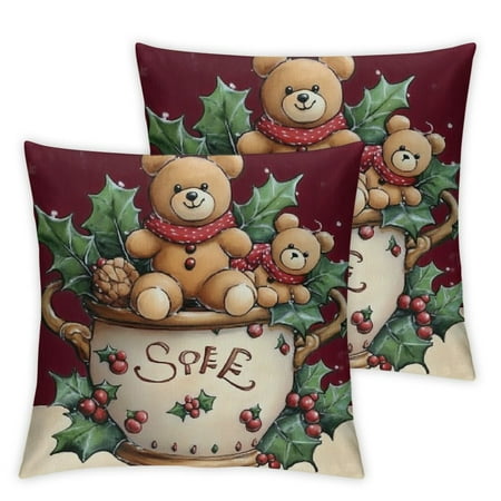 

Ulloord Christmas Gingerbread Man Throw Pillow Covers Cookies Vintage Holly Jolly Cute Brown Comfortable Washable Indoor Home College Dorm Bedroom Living Room Decor Cushion Cover 22x22in