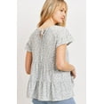 thumbnail image 3 of Dot Textured Print Jersey Ruffled Short Sleeve Top, 3 of 5