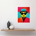 thumbnail image 2 of Pop Art Bright Jazz Musician Pork Pie Hat Sunglasses Red Turquoise Yellow Unframed Wall Art Print Poster Home Decor Premium, 2 of 4