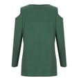 thumbnail image 5 of LEAVINGSUO Long Sleeve Shirts for Women, Fall Womens Tops Women V-Neck Sleeve Off Shoulder Sleeve Loose T-Shirt Blouse Pullover Tops, 5 of 8