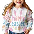 thumbnail image 2 of ITSAME Girls Sweatshirt, Round Neck Easter Print Loose Fit Kids Fashion Casual Pullover Top Multicolor 8-9T, 2 of 6