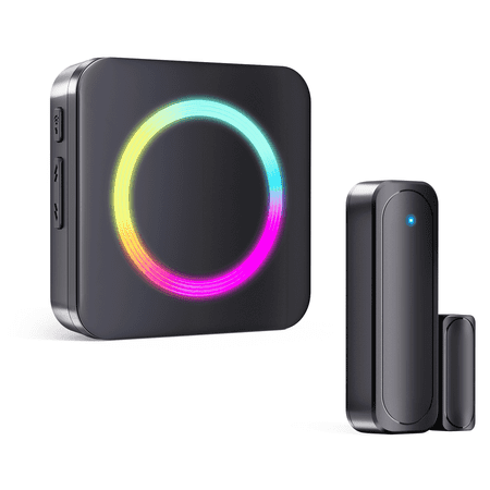 Cotinse Wireless Door Chime with RGB Light, 700ft Range Door Open Sensor Alarm, 58 Melodies, 5 Volume Levels, Security Alert for Home, Business & Retail Store
