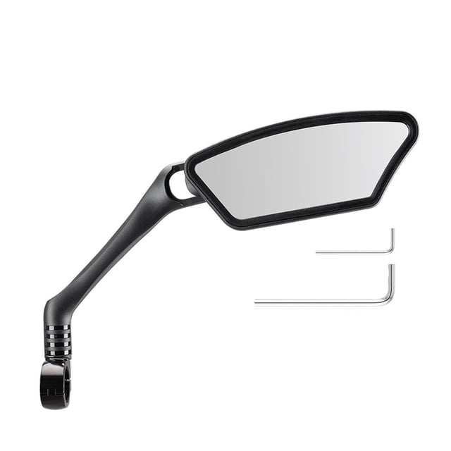 Eoozwa Handlebar Bike Mirror, Scratch Resistant Glass Lens, Ajustable and Rotatable Safe Rearview Bicycle Mirror