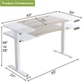 thumbnail image 6 of Dual Motor Height Adjustable Standing Desk, 63 x 30''Height Adjustable Computer Desk Sit Stand Desk Home Office Desks with Splice Board 265 lb Load Capacity White Frame + White Top, 6 of 8