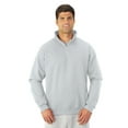 thumbnail image 1 of Jerzees Mens NuBlend Super Sweats Quarter-Zip Cadet Collar Sweatshirt, M, Ash, 1 of 1