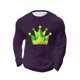 thumbnail image 3 of Ceisia Men's Mardi Gras Glitter Crown Print Waffle Knit Crew Neck Long Sleeve T-Shirt Gift, 3 of 5