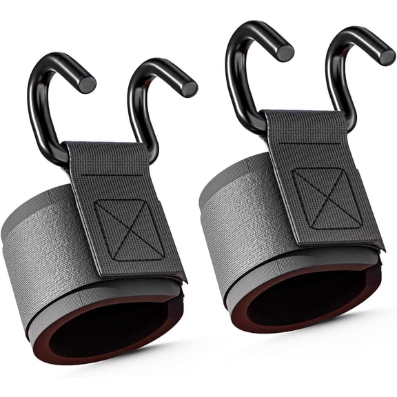 Weight Lifting Hooks for Deadlifting (Pair), 660Lbs Capacity Non-Slip Wrist Support Straps for Men & Women, Gym Wrist Wraps for Pull Up, Fitness, Strength Training, Bodybuilding Workout