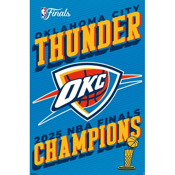 NBA Oklahoma City Thunder - 2025 NBA Finals Team Logo Wall Poster Unframed, 22.375" x 34"