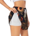 thumbnail image 1 of Balery Fiery Floral Pattern Pantalones cortos deportivos para mujer con forro y dos bolsillos, elásticos, para entrenamiento, gimnasio, yoga-XX-Large, 1 of 7
