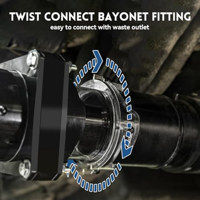 RV Sewer Gate Valve, Shut Off Valve with Leak-Proof Cap, Twist-on Sewer Hose Valve, Fit for 3" Drain Pipe RV Accessories
