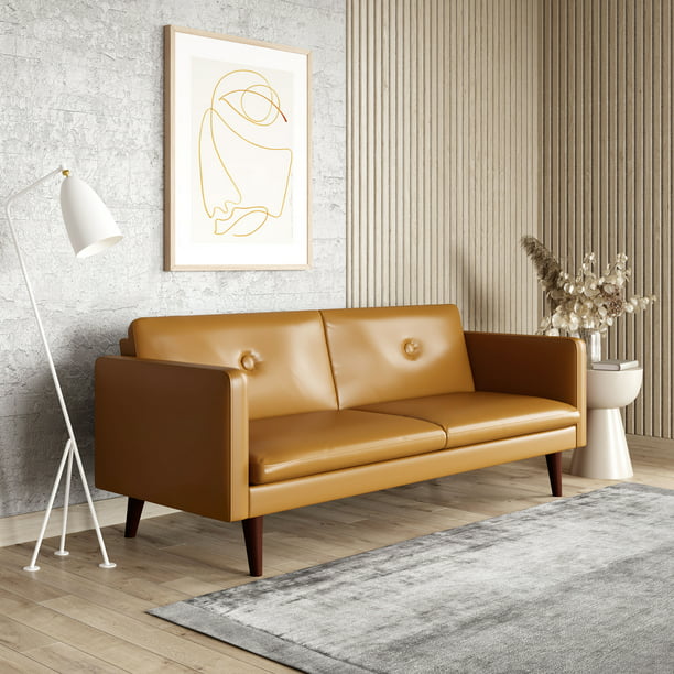 Serta Laurel Convertible Sofa Bed And, Vegan Leather Couch