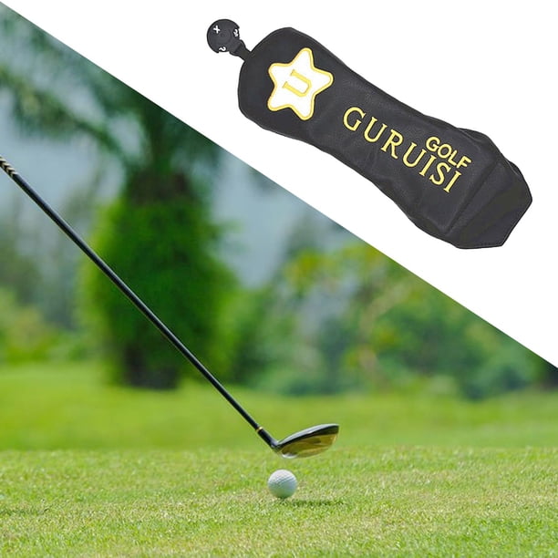 Cubierta de la cabeza del palo de golf shamjiam PU cuero impermeable Negro 10.8x3.9 pulgadas