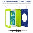 thumbnail image 3 of Dteck iPad Mini 4 / Mini 5 2019 Case Shockproof With Shoulder Strap 360 Degree Kickstand Three Layer Silicone Cover for iPad Mini 5th/4th Gen 7.9", Navyblue+Grass Blue, 3 of 9