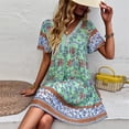 thumbnail image 3 of Summer Dresses for Women Maxi Dress V-Neck Short-Sleeved Dress Casual Holiday A-Line Skirt, 3 of 7