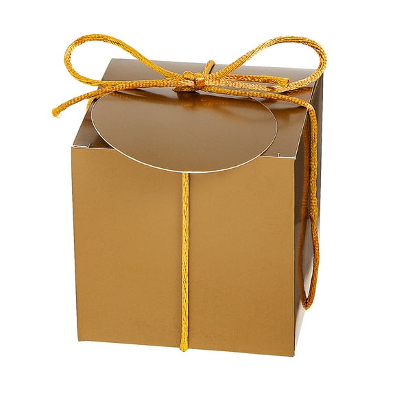 Fun Express Gold Favor Boxes with Tie & Tag - 12 Pieces