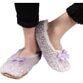 thumbnail image 3 of Adult Women's Super Soft Warm Cozy Fuzzy Furry Slippers Non-Slip Lined Socks, Purple, Small, 1 Pair, 3 of 6