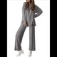 thumbnail image 3 of Conjuntos de Dos Piezas para Mujer, Camisetas de Larga A Juego, Pantalones Anchos y Chándales, Ropa de Otoño. Gris M, 3 of 10