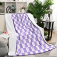 thumbnail image 2 of Luxury Sage Green Checkered Throw Blanket - Cozy & Warm Bed Throw Blanket for Sofa Chair Couch - Couch Blanket for Camping Picnic Travel - 50x60in Lightweight Bed Blanket, 2 of 5