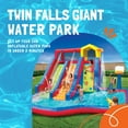 thumbnail image 2 of Banzai Twin Falls Kids Giant Outdoor Inflatable Water Slide Splash Park, 2 of 12