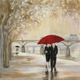 thumbnail image 2 of Purinton, Julia 26x26 Gold Ornate Wood Framed with Double Matting Museum Art Print Titled - Romantic Paris III Red Umbrella, 2 of 4