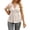Beige, variant on Women's T Shirts Elegant Wrap V Neck Peplum Short Sleeve Stretchy Ruched Blouse Ladies Tops and Blouses S