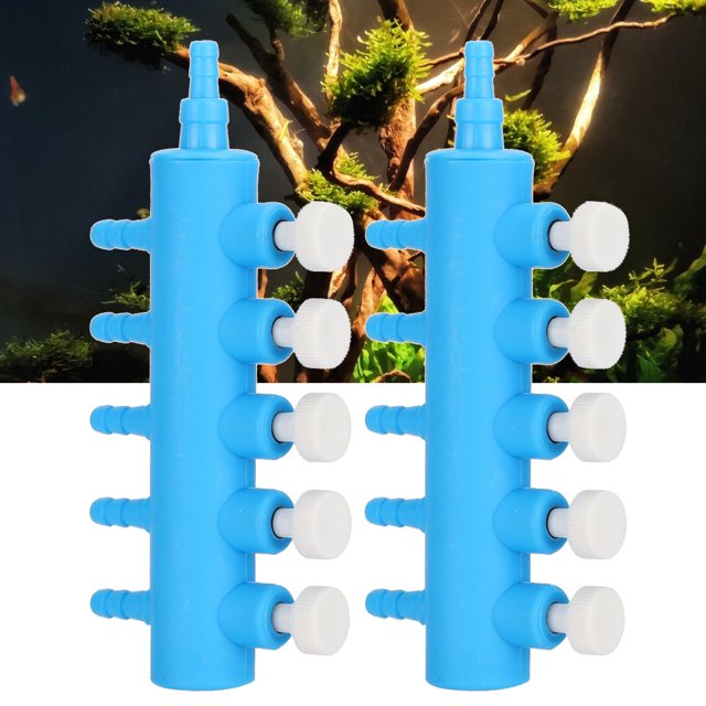 Fish Air Splitter, Air Pipe Distributor Special Design 2PCS Oxygen Pump Adapter, For Aquarium 2 Way,3 Way,4 Way,5 Way,6 Way