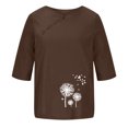 thumbnail image 4 of Workout Tops for Women Plus Size Oversized Crew Neck Linen Tops for Women Short Sleeve Cotton Blend Tee Shirts, 4 of 4