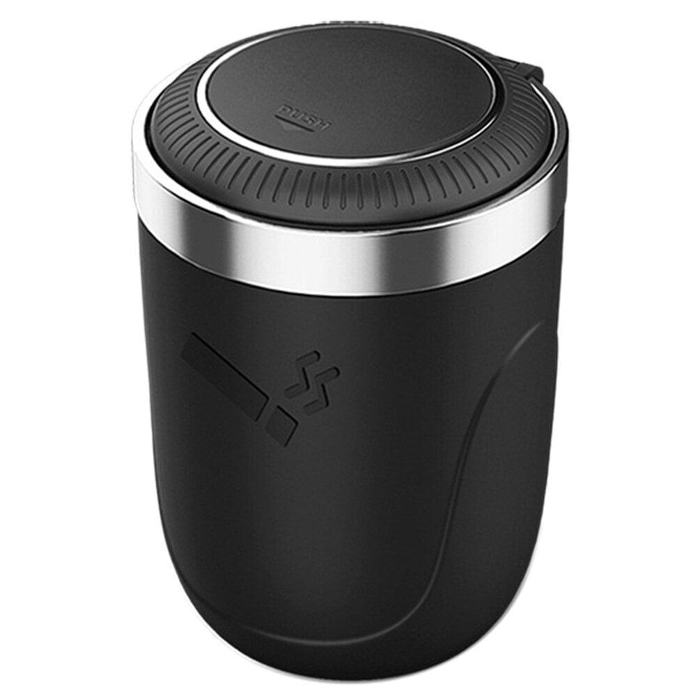 Hemoton 1Pc Car Ashtray LED Ash Holder Cigarette Ash Tray Push Lid