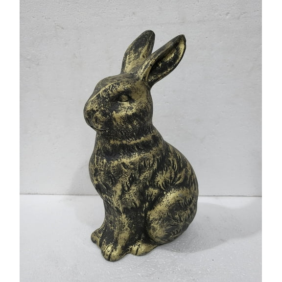 Vintage Metal Rabbit Easter Bunny Figurine Statue Antique 10 Inches Sculpture