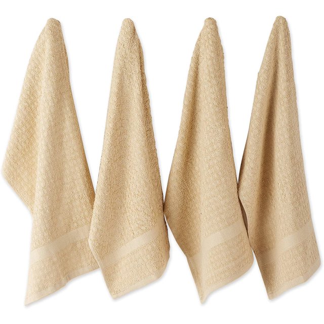 DII Trapo clásico para platos, 100 % de algodón, de tejido de rizo gofre, para uso diario en la cocina, lavable en lavadora, 38 cm x 66 cm, juego de 4, gris SHIRET Hogar
