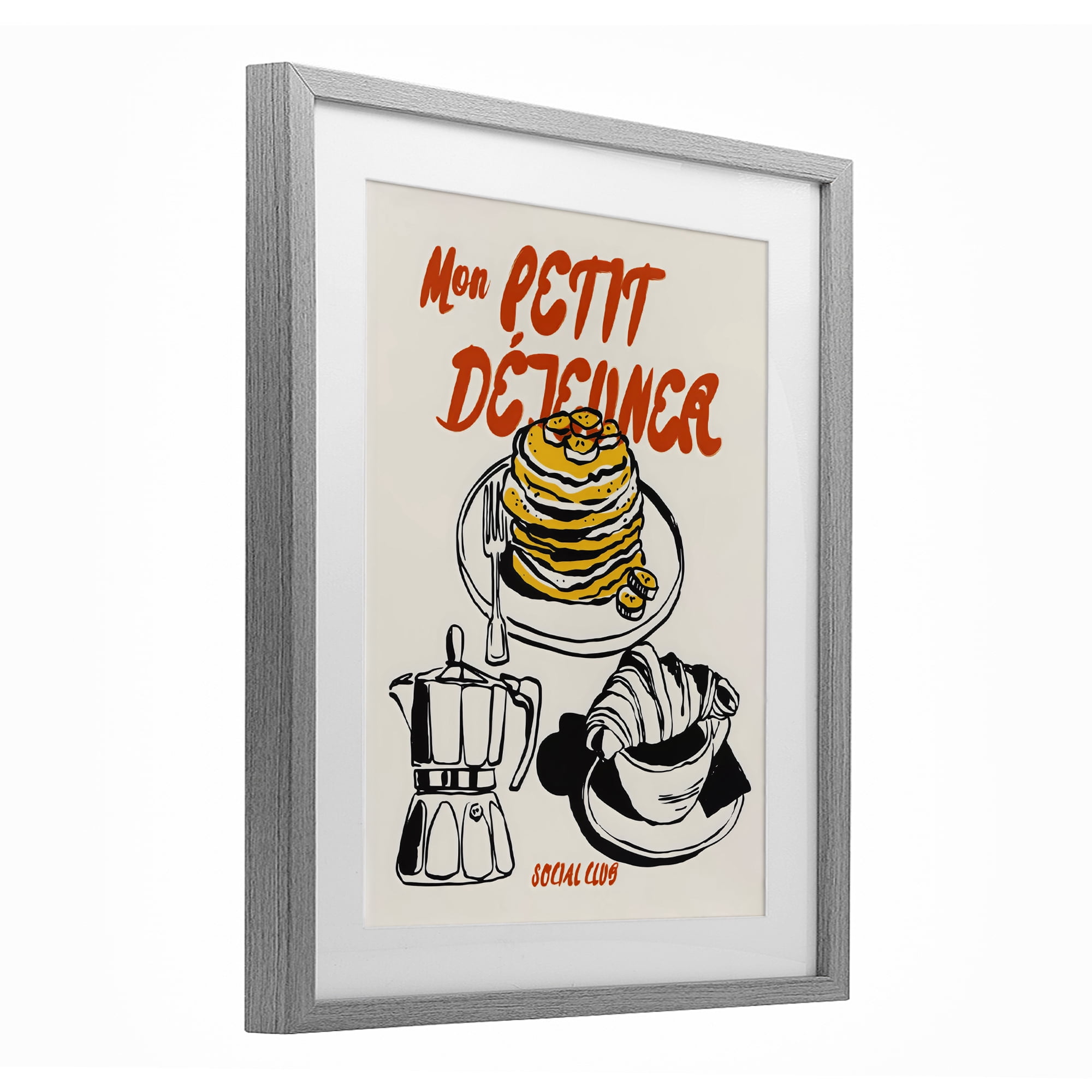 Stupell Industries My Breakfast Pancakes Spread Gray Framed Print Under Glass, design by The Prints Vibe