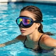 thumbnail image 5 of Large Frame Swimming Goggles with Nose Cover High Definition Anti Fog Coating, Wide View Waterproof Swim Goggles for Adults Teens, Soft Seal No Leak Eye Protection for Pool Training Lap Swimming, 5 of 6