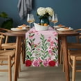thumbnail image 2 of Valentine's Day Table Runner - 36 Inch Long, Kitchen Dining Table Runner Dresser Scarves, Pink Red Roses Love Heart Eucalyptus Gradient Farmhouse Decor for Coffee Tables Wedding Party Banquet, 2 of 8