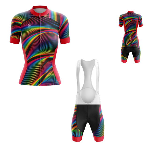 Néon Rayures Kit de Cyclisme pour Femmes - m