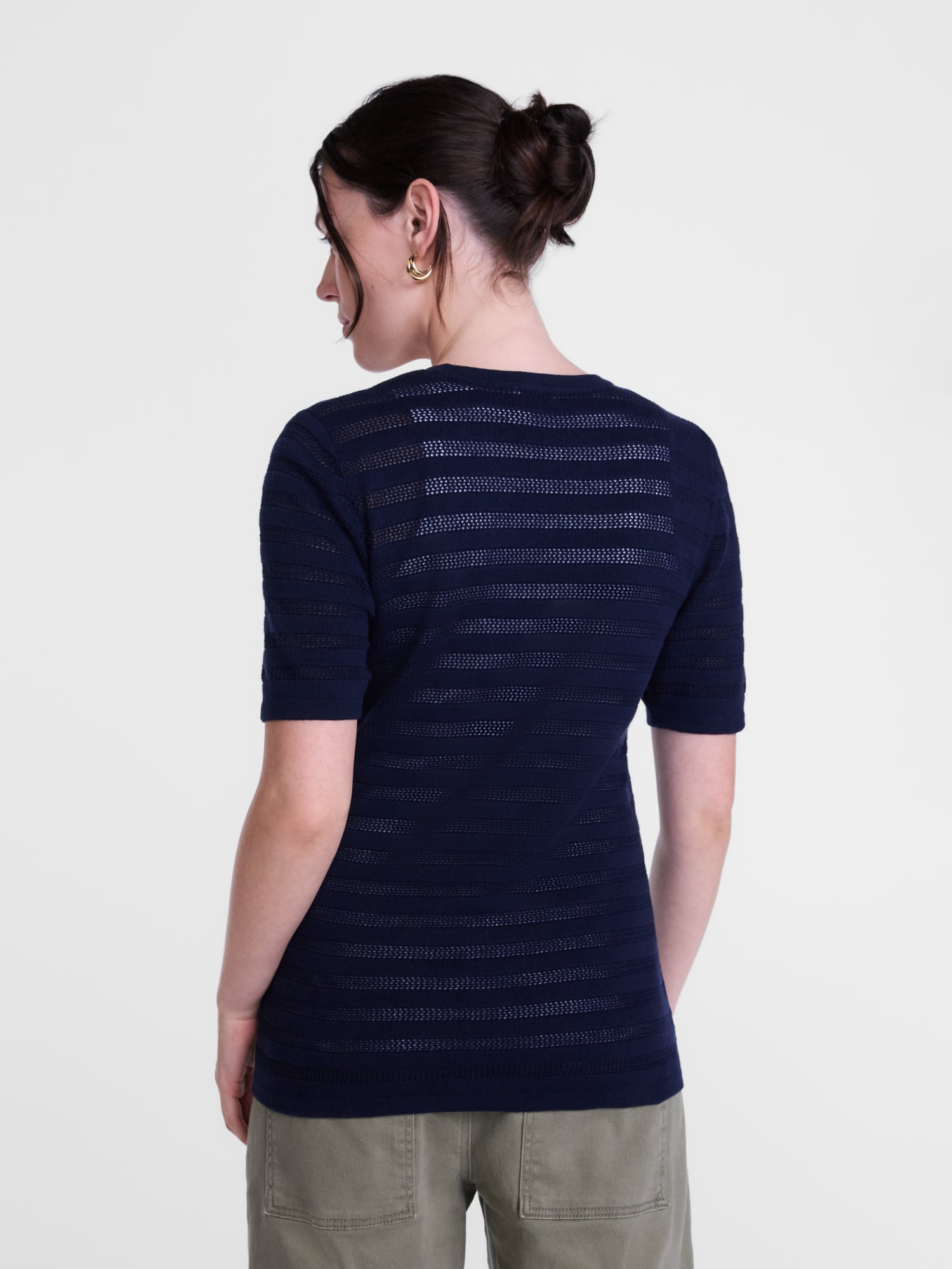 Scenario Women's and Women's Plus Stripe Sweater with Short Sleeves, Sizes XS-4X