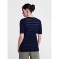 thumbnail image 3 of Scenario Women's and Women's Plus Stripe Sweater with Short Sleeves, Sizes XS-4X, 3 of 5