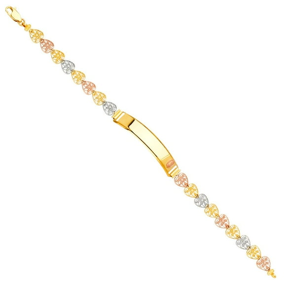 14K 3C Guadalupe ID Bracelet - 7.5"