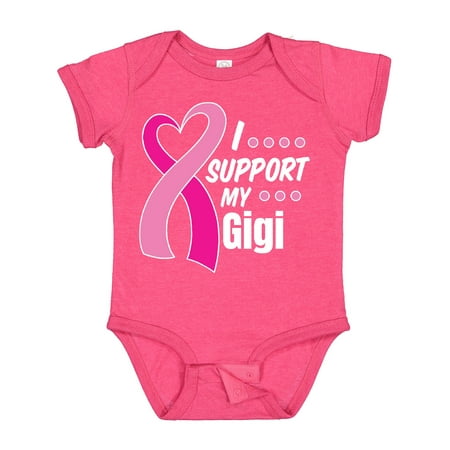 

Inktastic Breast Cancer Awareness I Support My Gigi with Pink Ribbon Boys or Girls Baby Bodysuit