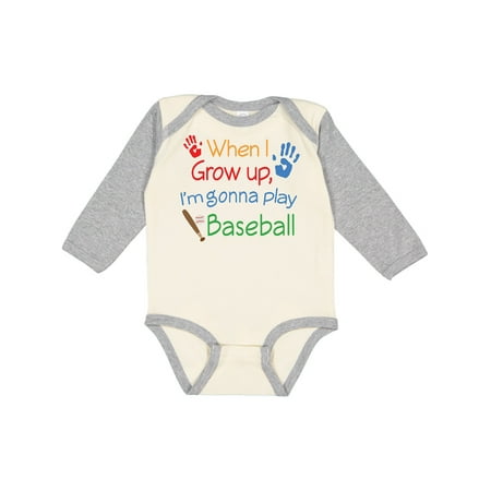 

Inktastic Future Baseball Player Childs Gift Baby Boy Long Sleeve Bodysuit