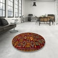 thumbnail image 3 of Ahgly Company Indoor Round Abstract Light Brown Southwestern Area Rugs, 5' Round, 3 of 6