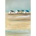 thumbnail image 2 of Jauneau, Jean 18x24 Black Ornate Wood Framed with Double Matting Museum Art Print Titled - Beach cabins IV, 2 of 4