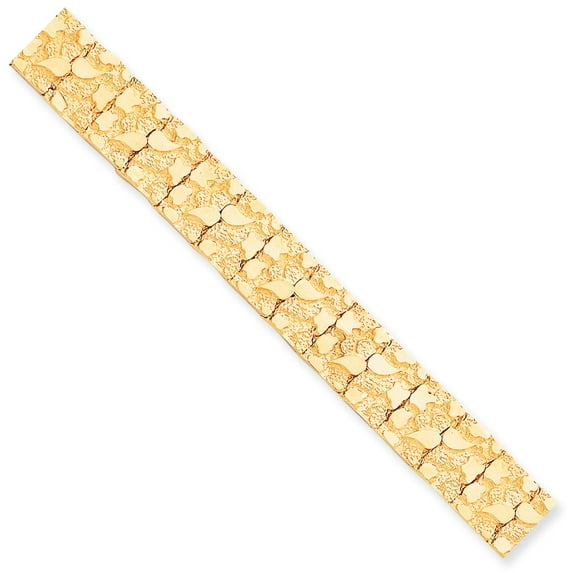 10k 15.0mm NUGGET Bracelet in 10k Yellow Gold
